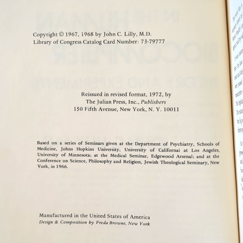 Programming and Metaprogramming in the Human Biocomputer - 1972 - Picture 9 of 11